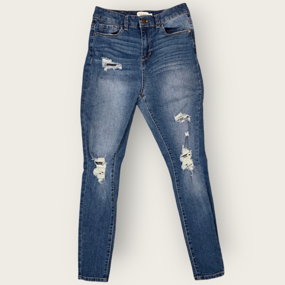 Distressed High-Rise Skinny Jeans by True Craft - Size 9